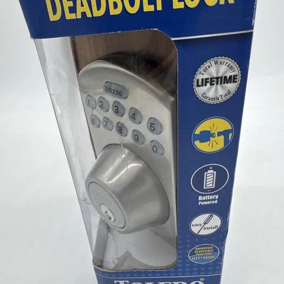 Toledo Deadbolt Keyless Combination Universal Stainless Steel Door Lock CV180E - Picture 6 of 7